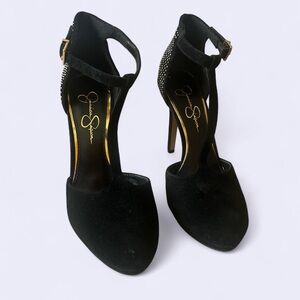 Jessica Simpson Black Ankle Strap Heels